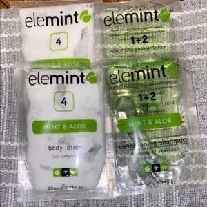 Elemint Mint & Aloe Body Lotion and Shampoo Set.